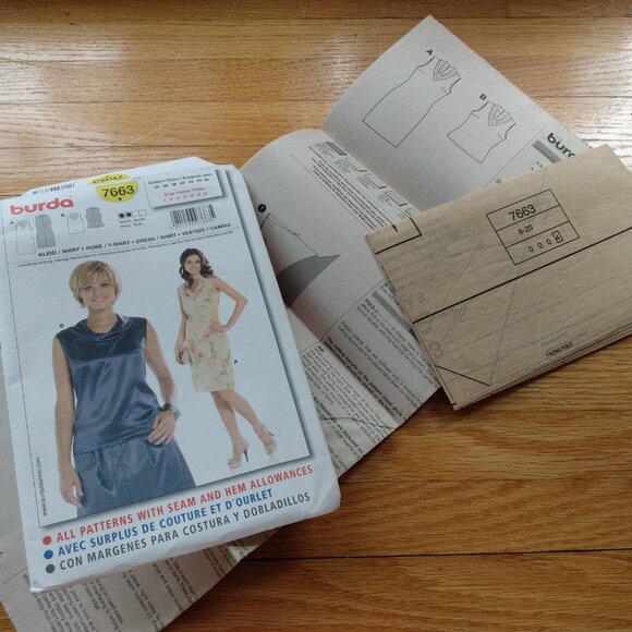 Cowl Neck Dress Blouse Sewing Pattern Size 8-20 UNCUT BURDA 7663 Casual Formal - Picture 8 of 10